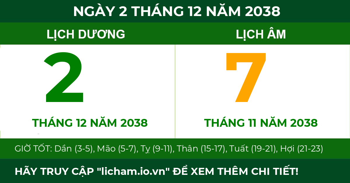 lịch âm ngày 2 tháng 12 năm 2038