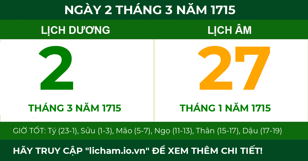 lịch âm ngày 2 tháng 3 năm 1715
