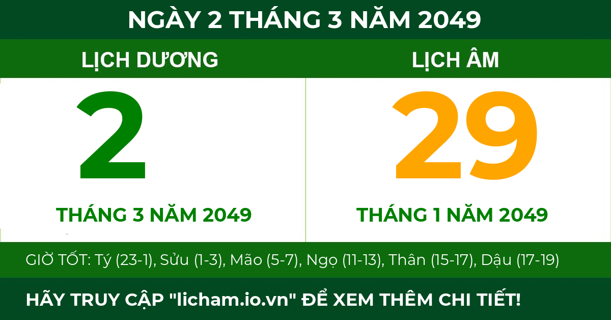 lịch âm ngày 2 tháng 3 năm 2049