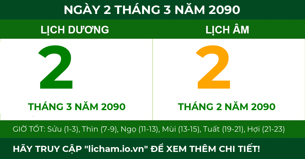 lịch âm ngày 2 tháng 3 năm 2090