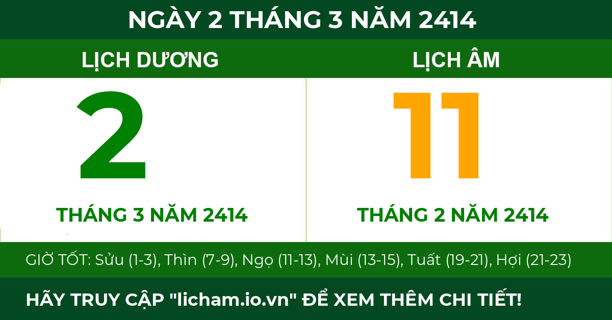 lịch âm ngày 2 tháng 3 năm 2414