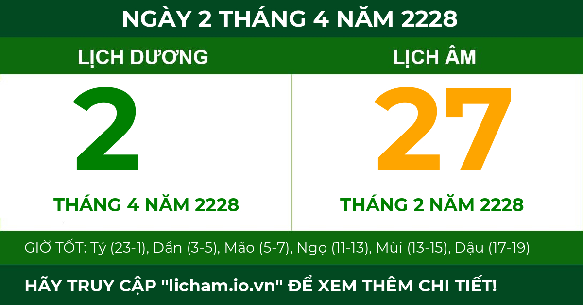 lịch âm ngày 2 tháng 4 năm 2228
