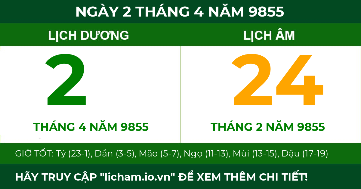 lịch âm ngày 2 tháng 4 năm 9855