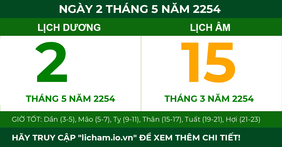 lịch âm ngày 2 tháng 5 năm 2254