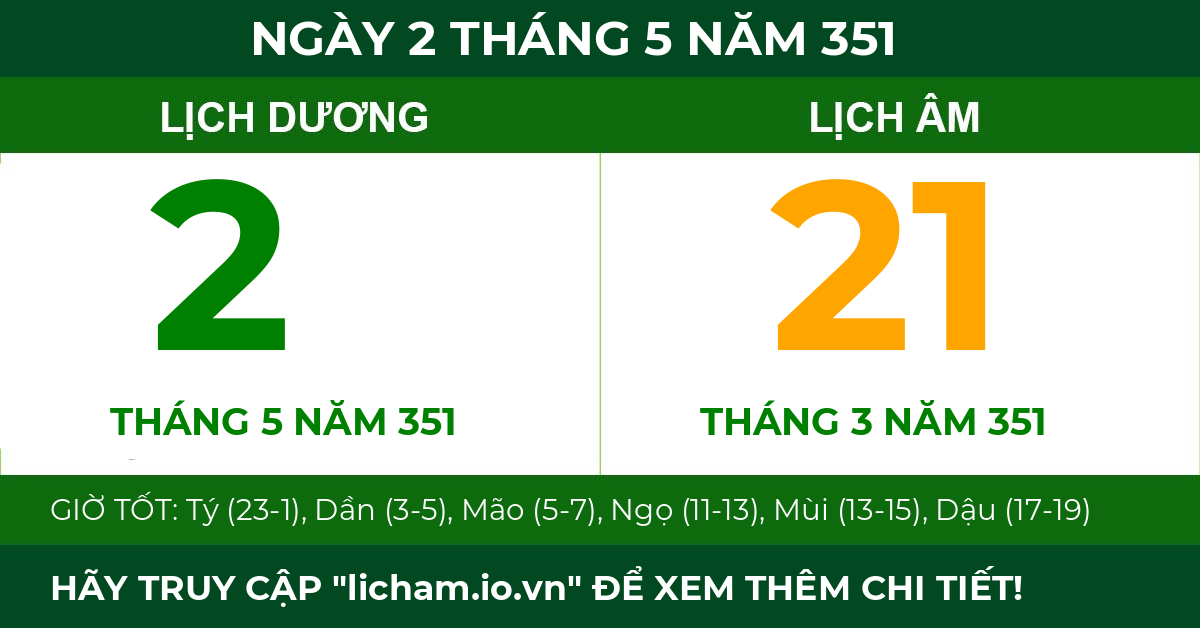 lịch âm ngày 2 tháng 5 năm 351