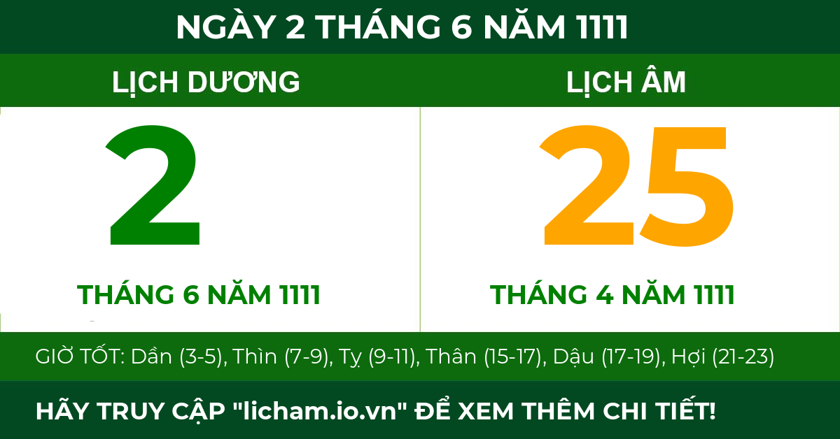 lịch âm ngày 2 tháng 6 năm 1111