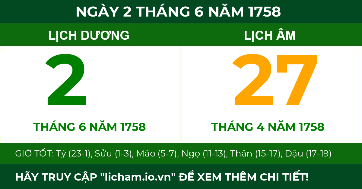 lịch âm ngày 2 tháng 6 năm 1758