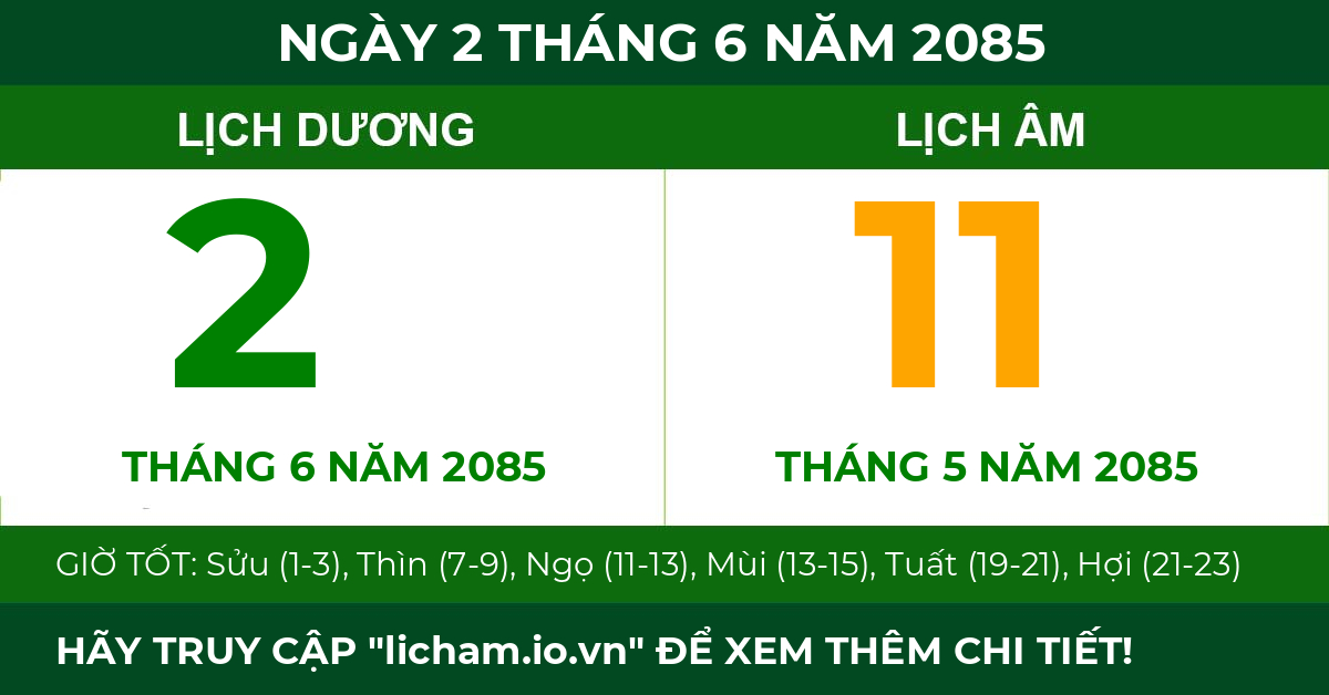 lịch âm ngày 2 tháng 6 năm 2085