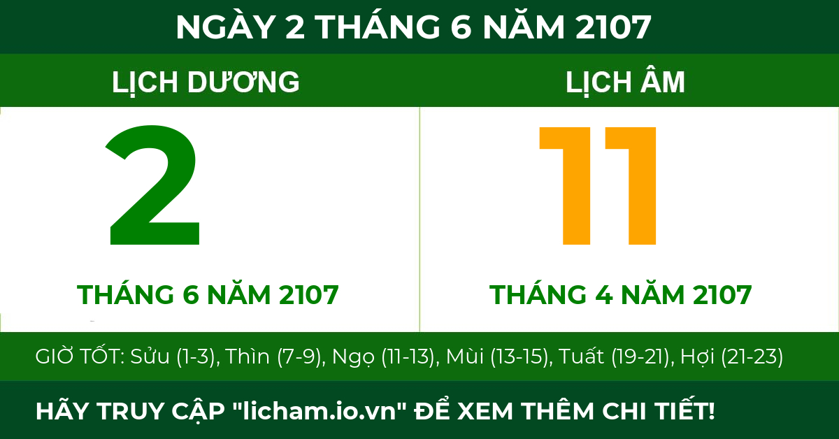lịch âm ngày 2 tháng 6 năm 2107