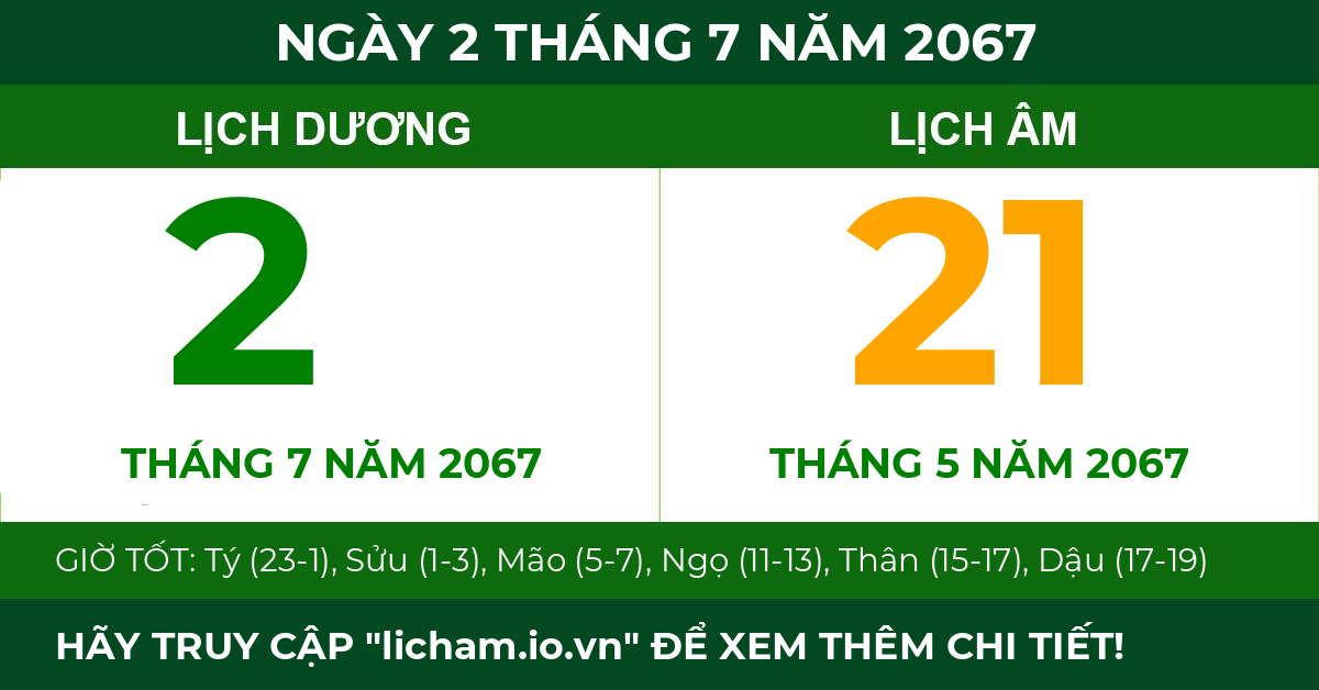 lịch âm ngày 2 tháng 7 năm 2067