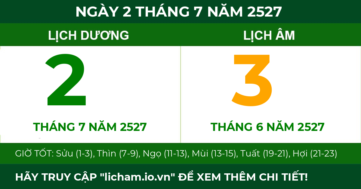 lịch âm ngày 2 tháng 7 năm 2527