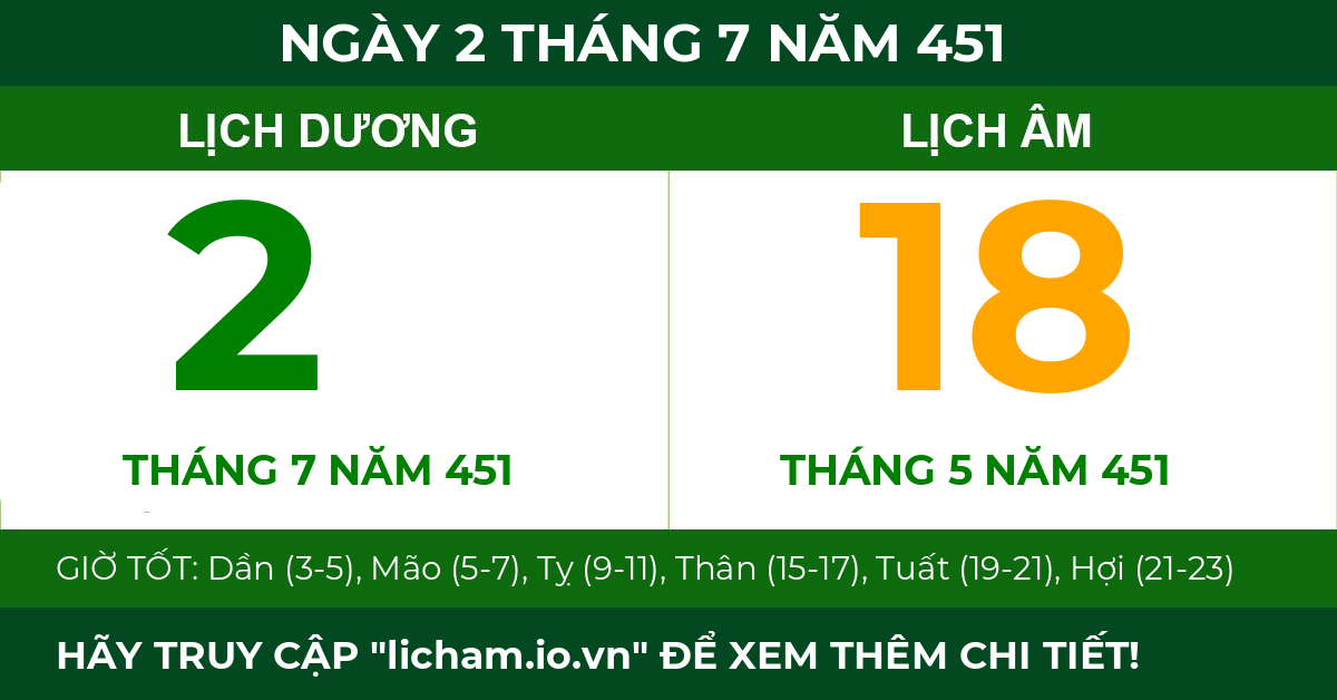 lịch âm ngày 2 tháng 7 năm 451