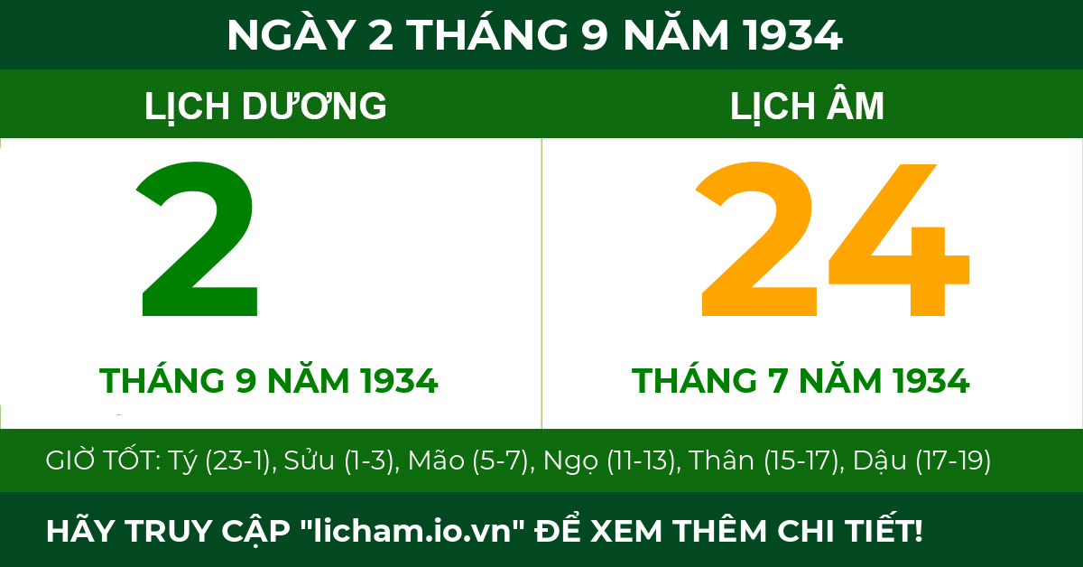 lịch âm ngày 2 tháng 9 năm 1934