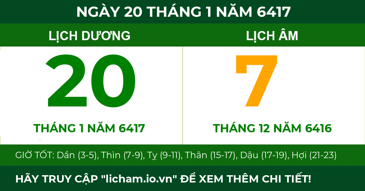 lịch âm ngày 20 tháng 1 năm 6417