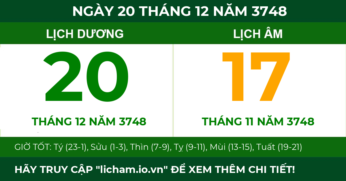 lịch âm ngày 20 tháng 12 năm 3748