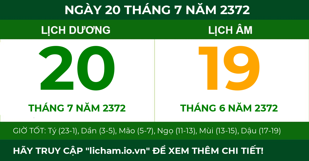 lịch âm ngày 20 tháng 7 năm 2372