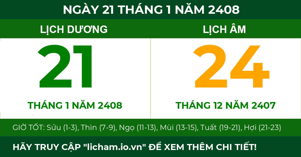 lịch âm ngày 21 tháng 1 năm 2408