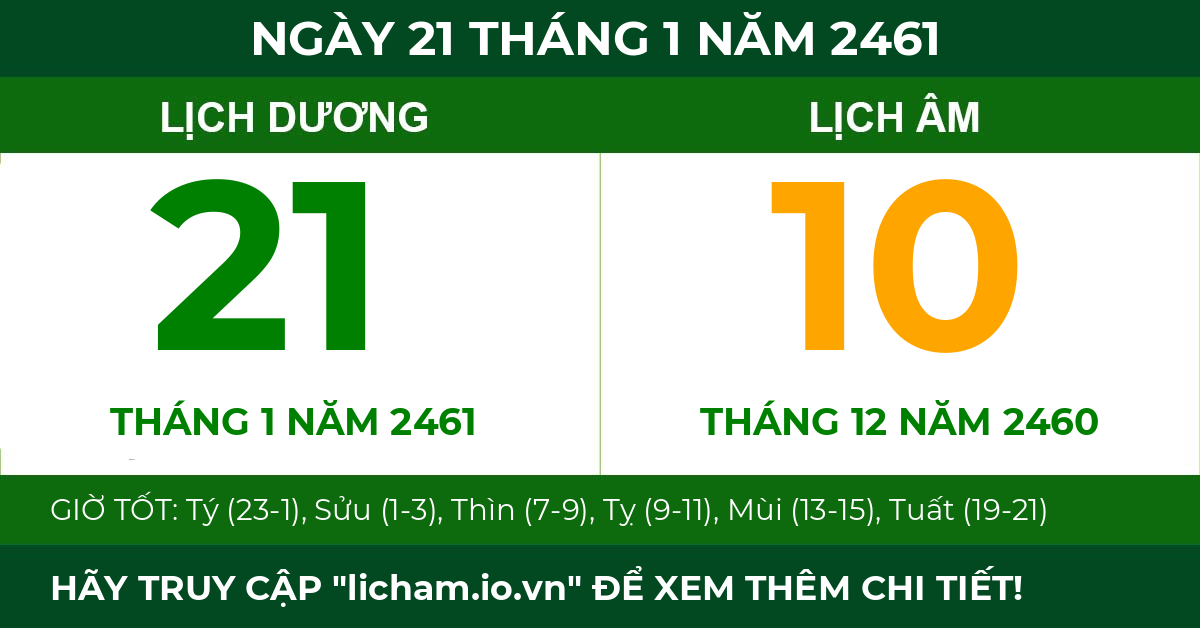 lịch âm ngày 21 tháng 1 năm 2461