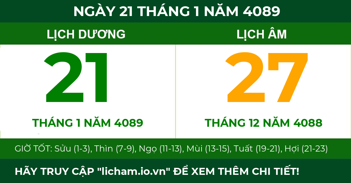lịch âm ngày 21 tháng 1 năm 4089