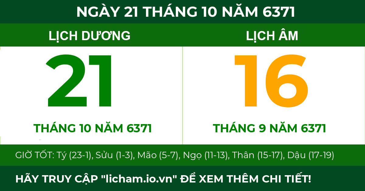 lịch âm ngày 21 tháng 10 năm 6371