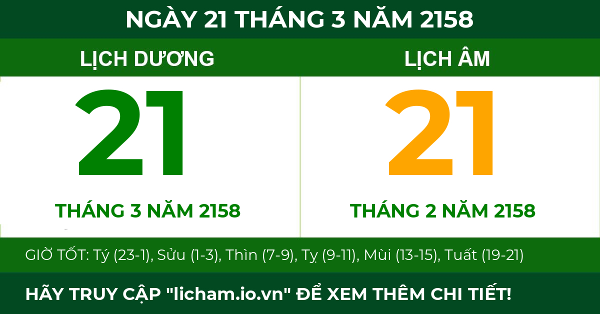lịch âm ngày 21 tháng 3 năm 2158