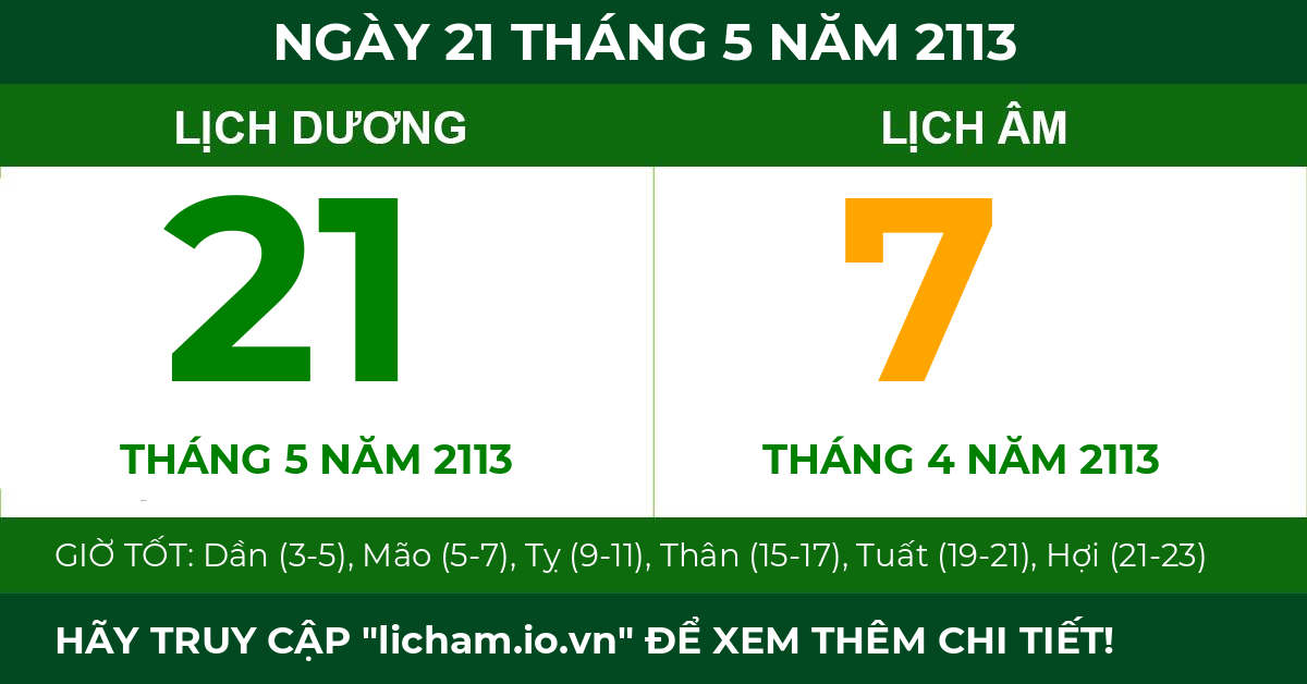 lịch âm ngày 21 tháng 5 năm 2113