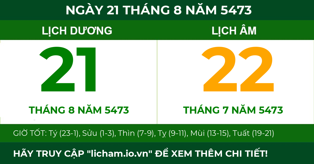 lịch âm ngày 21 tháng 8 năm 5473