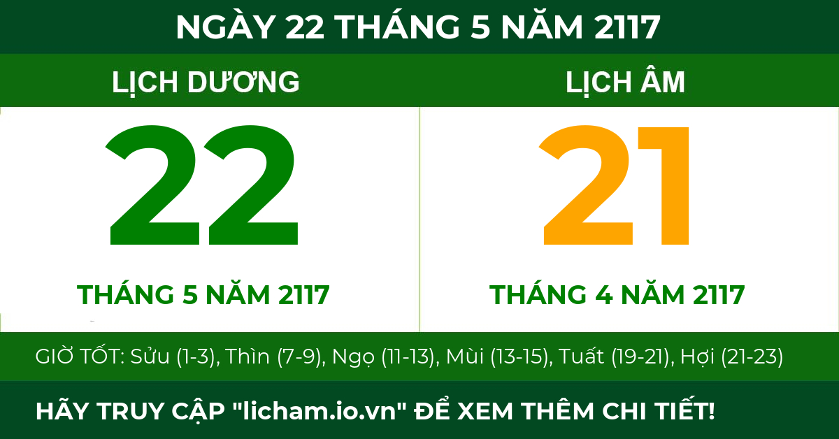 lịch âm ngày 22 tháng 5 năm 2117