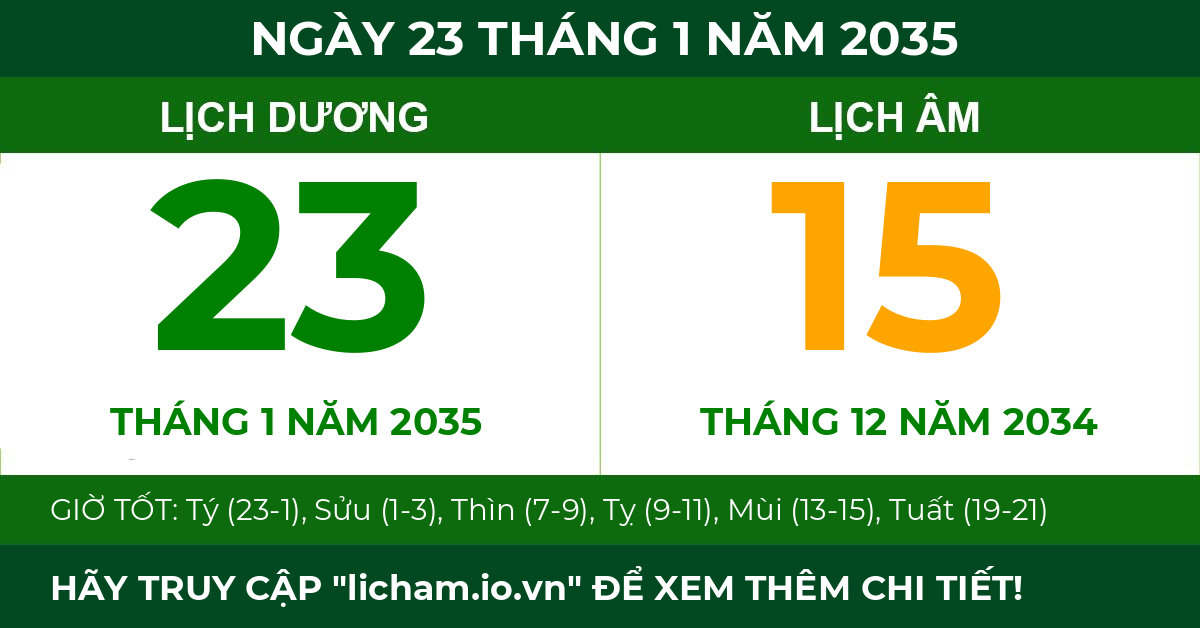 lịch âm ngày 23 tháng 1 năm 2035