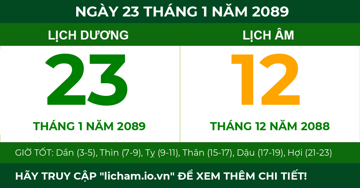 lịch âm ngày 23 tháng 1 năm 2089
