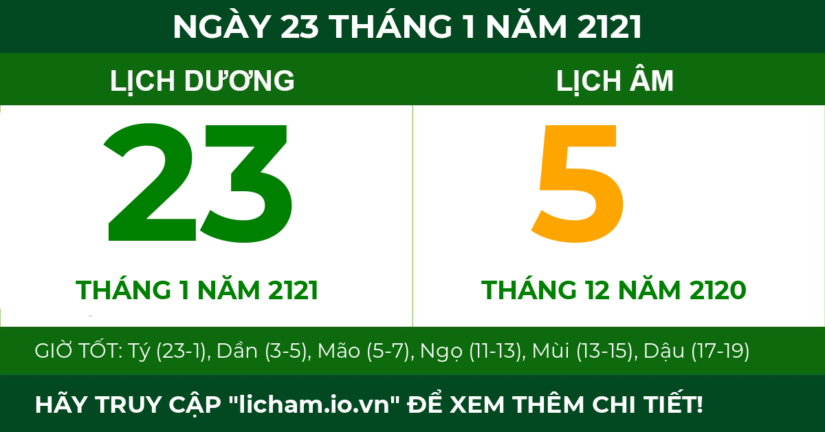 lịch âm ngày 23 tháng 1 năm 2121