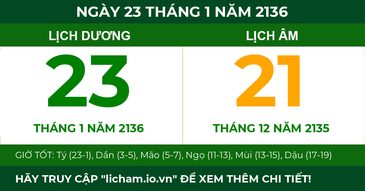 lịch âm ngày 23 tháng 1 năm 2136