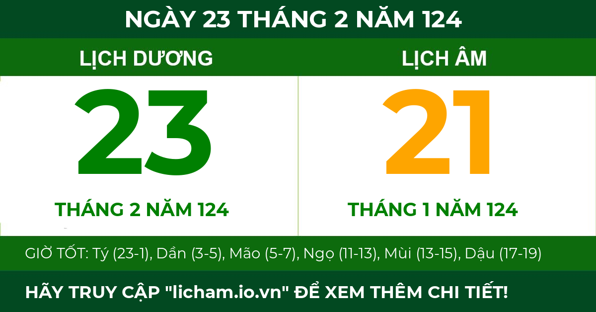 lịch âm ngày 23 tháng 2 năm 124