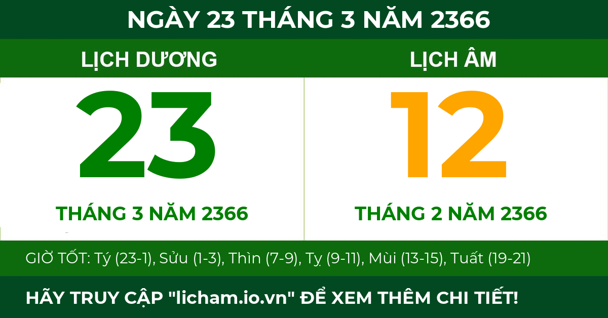 lịch âm ngày 23 tháng 3 năm 2366