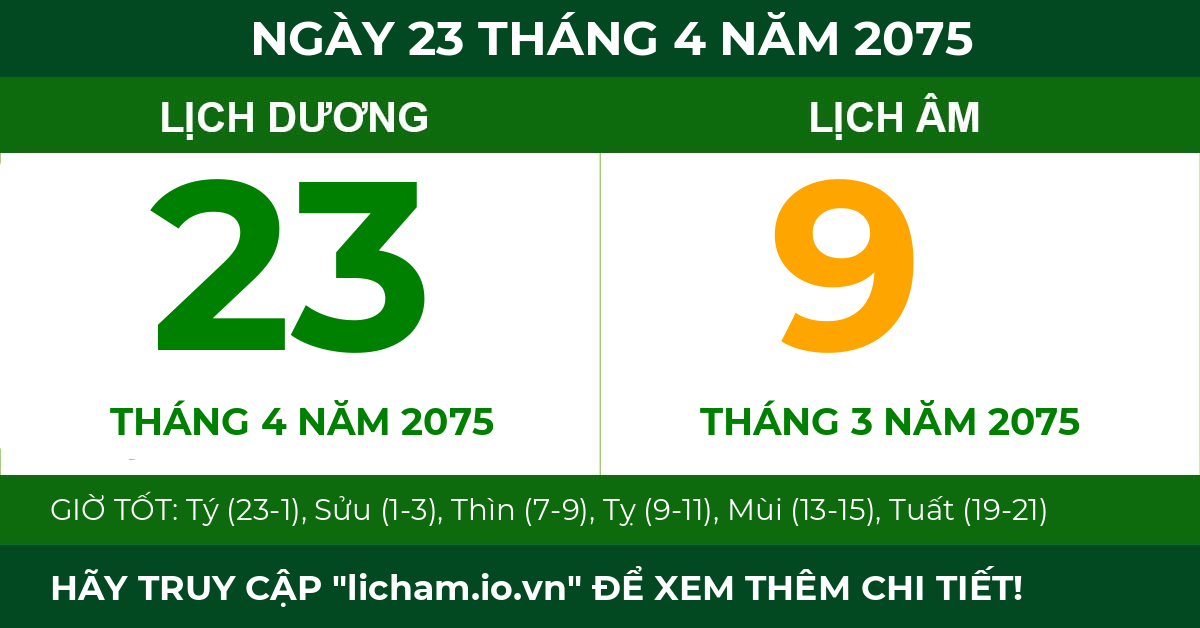 lịch âm ngày 23 tháng 4 năm 2075