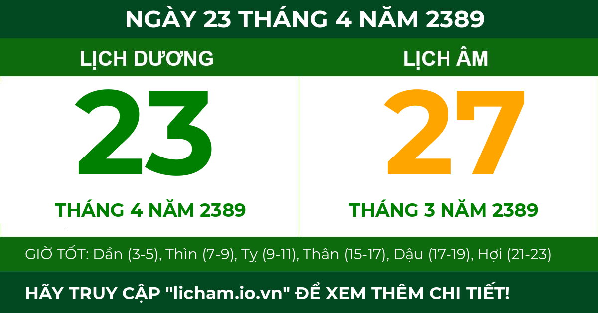 lịch âm ngày 23 tháng 4 năm 2389