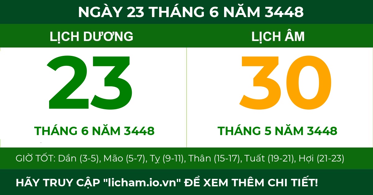 lịch âm ngày 23 tháng 6 năm 3448