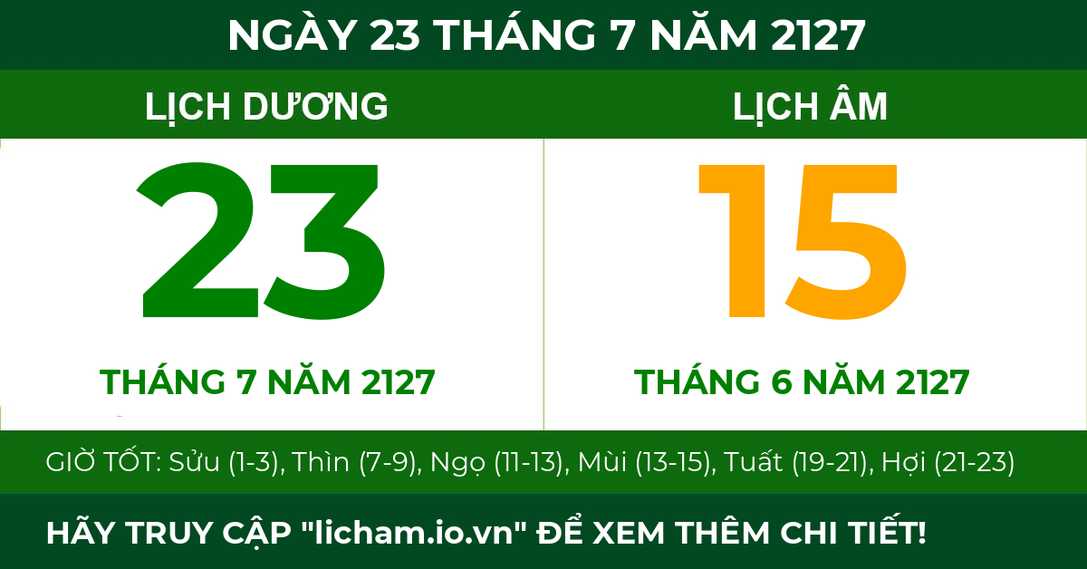 lịch âm ngày 23 tháng 7 năm 2127