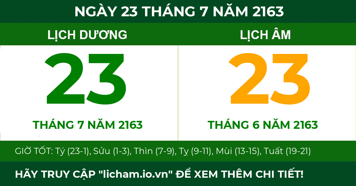 lịch âm ngày 23 tháng 7 năm 2163