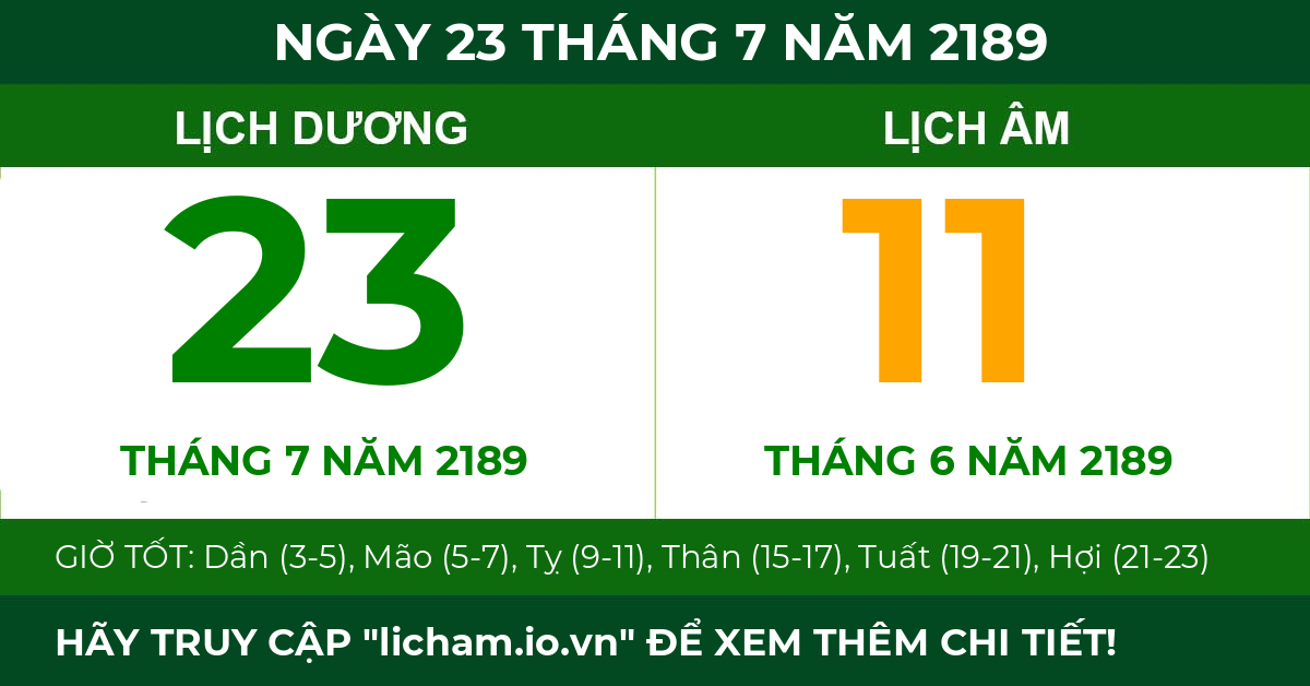 lịch âm ngày 23 tháng 7 năm 2189