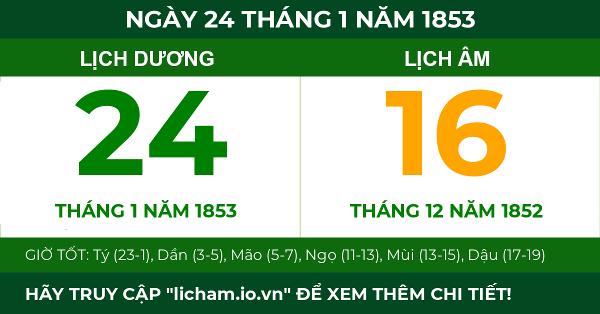 lịch âm ngày 24 tháng 1 năm 1853