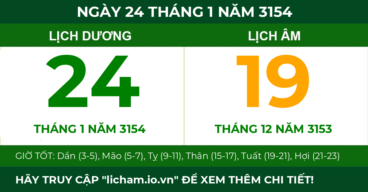 lịch âm ngày 24 tháng 1 năm 3154
