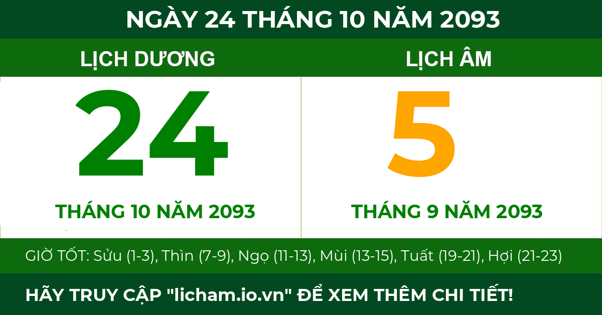 lịch âm ngày 24 tháng 10 năm 2093