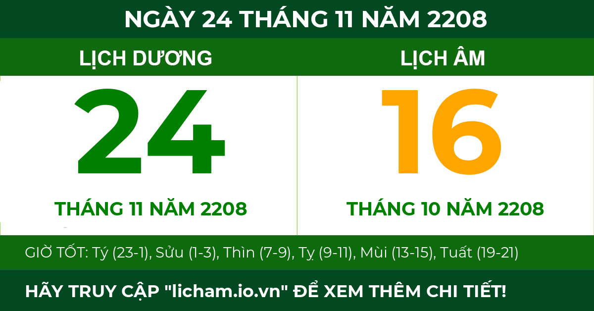 lịch âm ngày 24 tháng 11 năm 2208