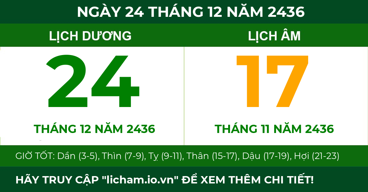 lịch âm ngày 24 tháng 12 năm 2436