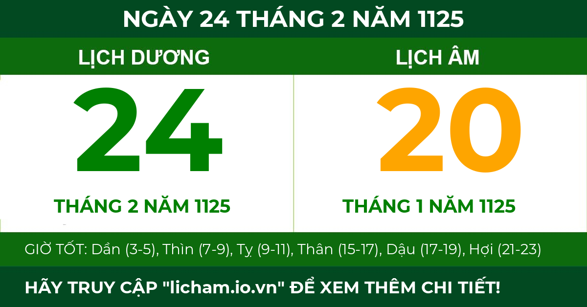 lịch âm ngày 24 tháng 2 năm 1125