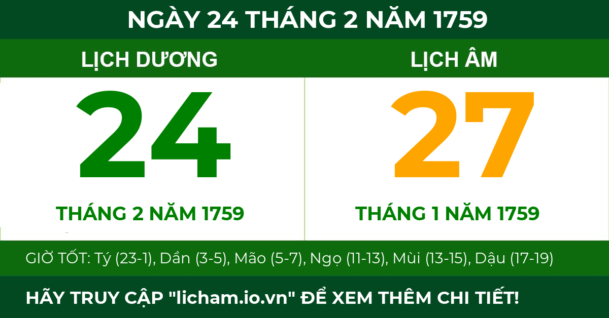 lịch âm ngày 24 tháng 2 năm 1759