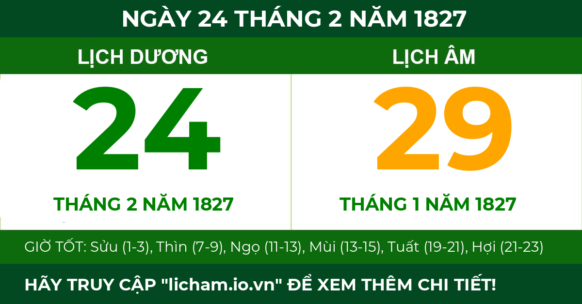lịch âm ngày 24 tháng 2 năm 1827