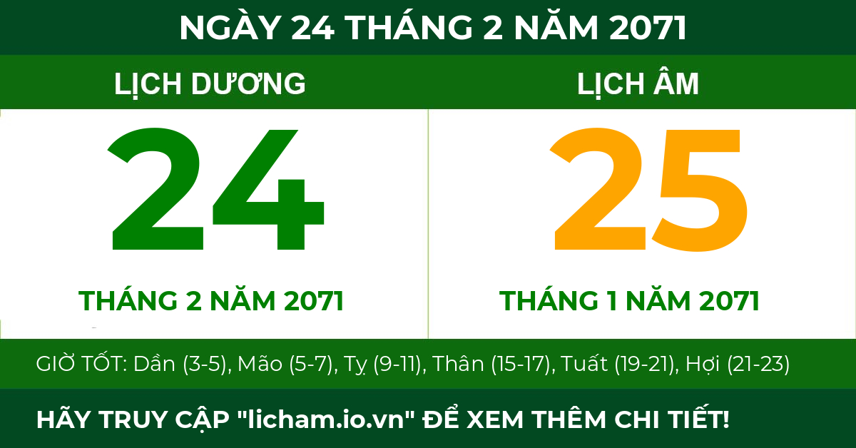 lịch âm ngày 24 tháng 2 năm 2071