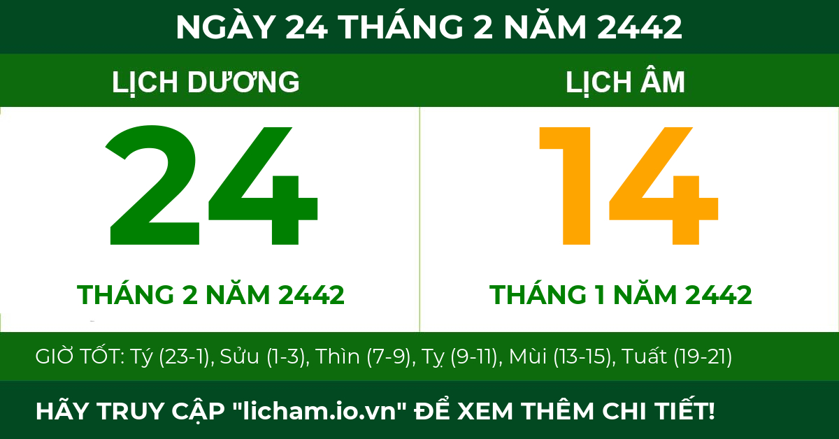 lịch âm ngày 24 tháng 2 năm 2442